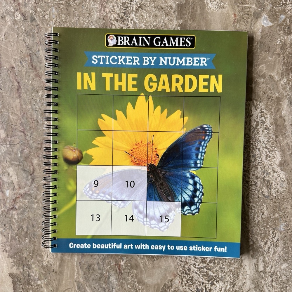 Brain Games - Sticker by Number: In the Garden (Easy - Square Stickers): Cre...